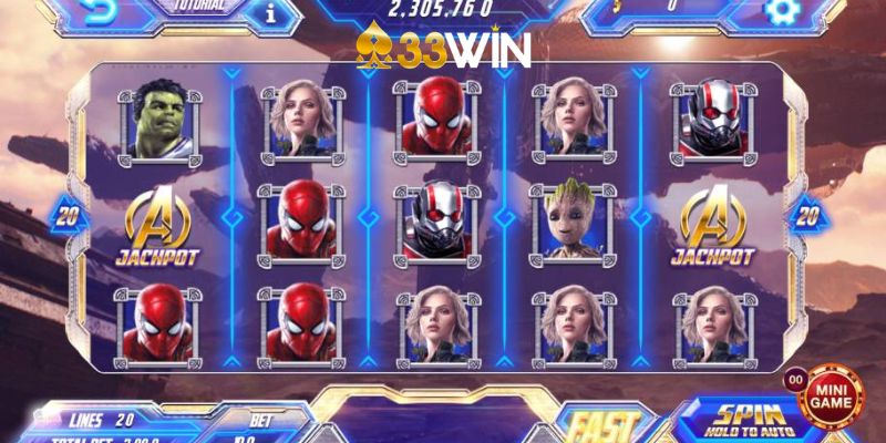 Các biểu tượng trả thưởng ấn tượng trong nổ hũ siêu anh hùng 33Win
